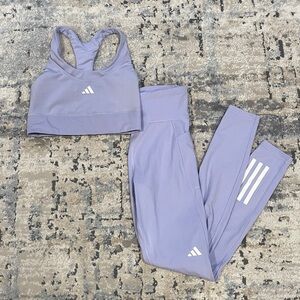 adidas Lavender Leggings and Sports Bra Set